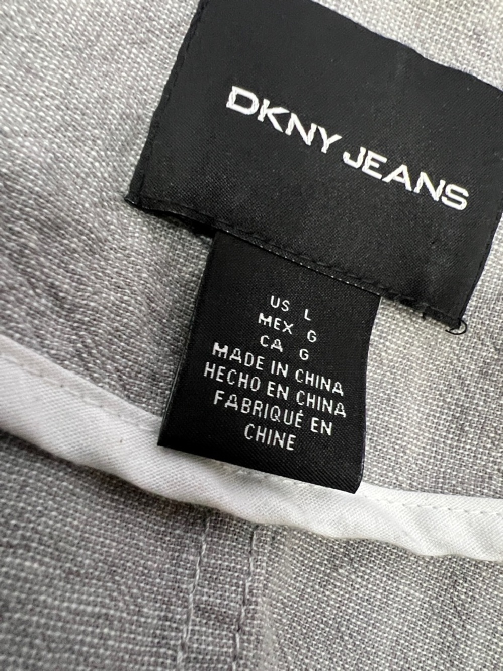 DKNY linen side zipper light gray light weight jacket drop in pockets - Picture 6 of 6